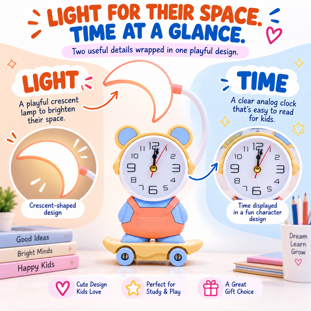 All-in- One Desk lamp with clock