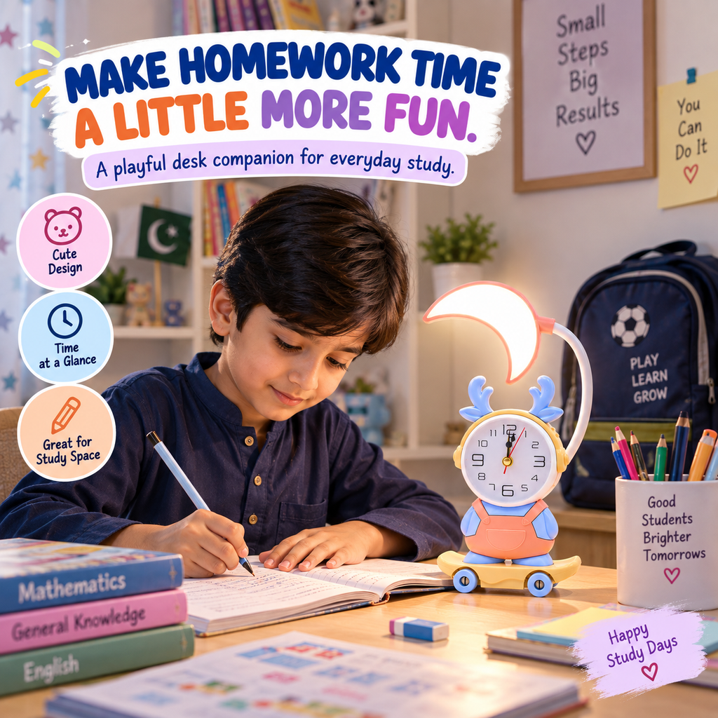 All-in- One Desk lamp with clock