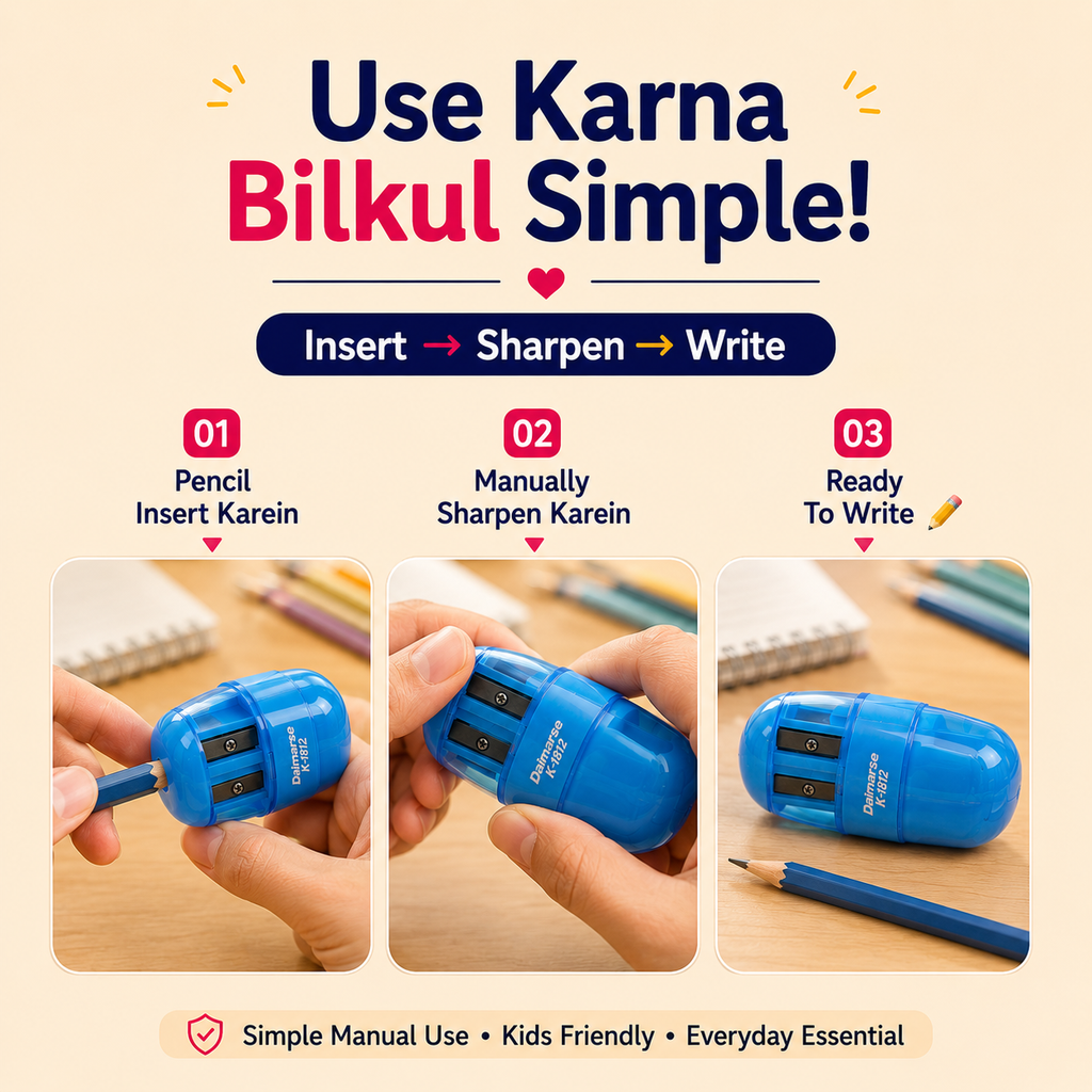 Make Your Study Desk More Colorful Sharpener & Eraser 2 in 1