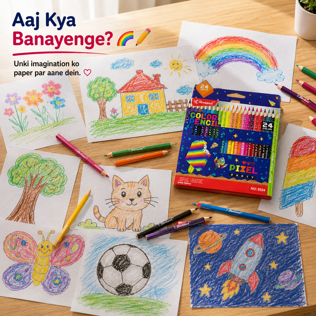 24 Colors pencile. Endless Creativity!