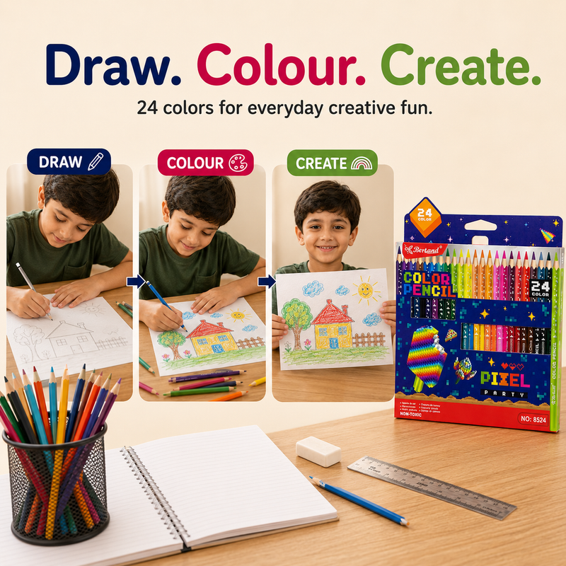 24 Colors pencile. Endless Creativity!