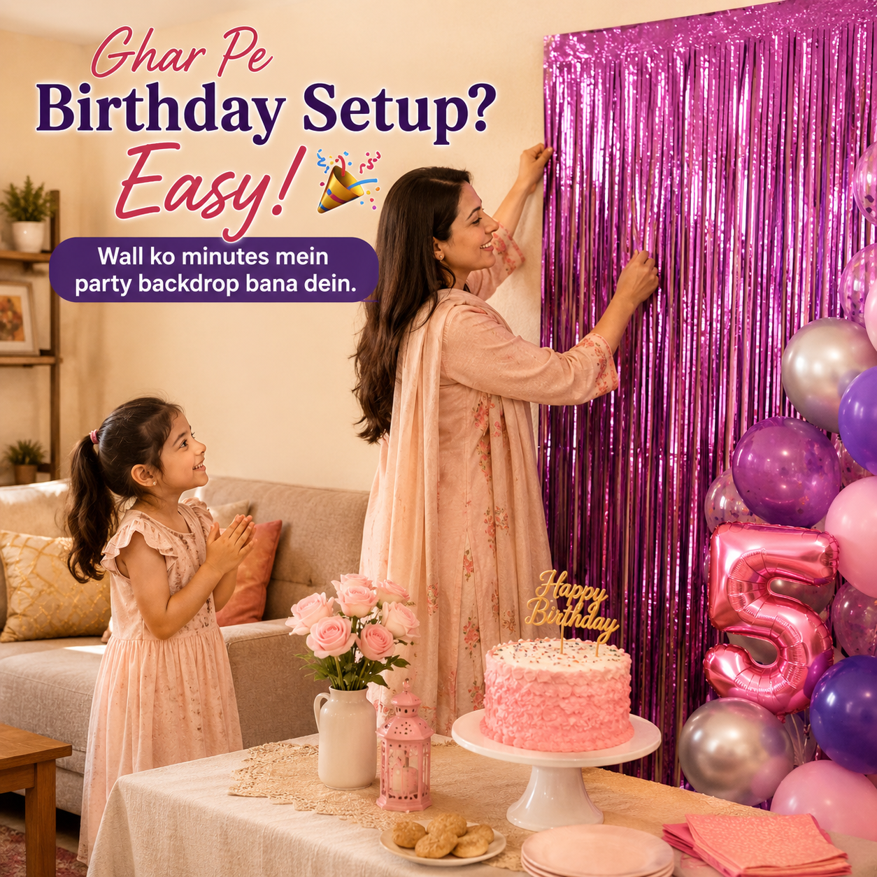 Shiny Metallic Party Backdrop