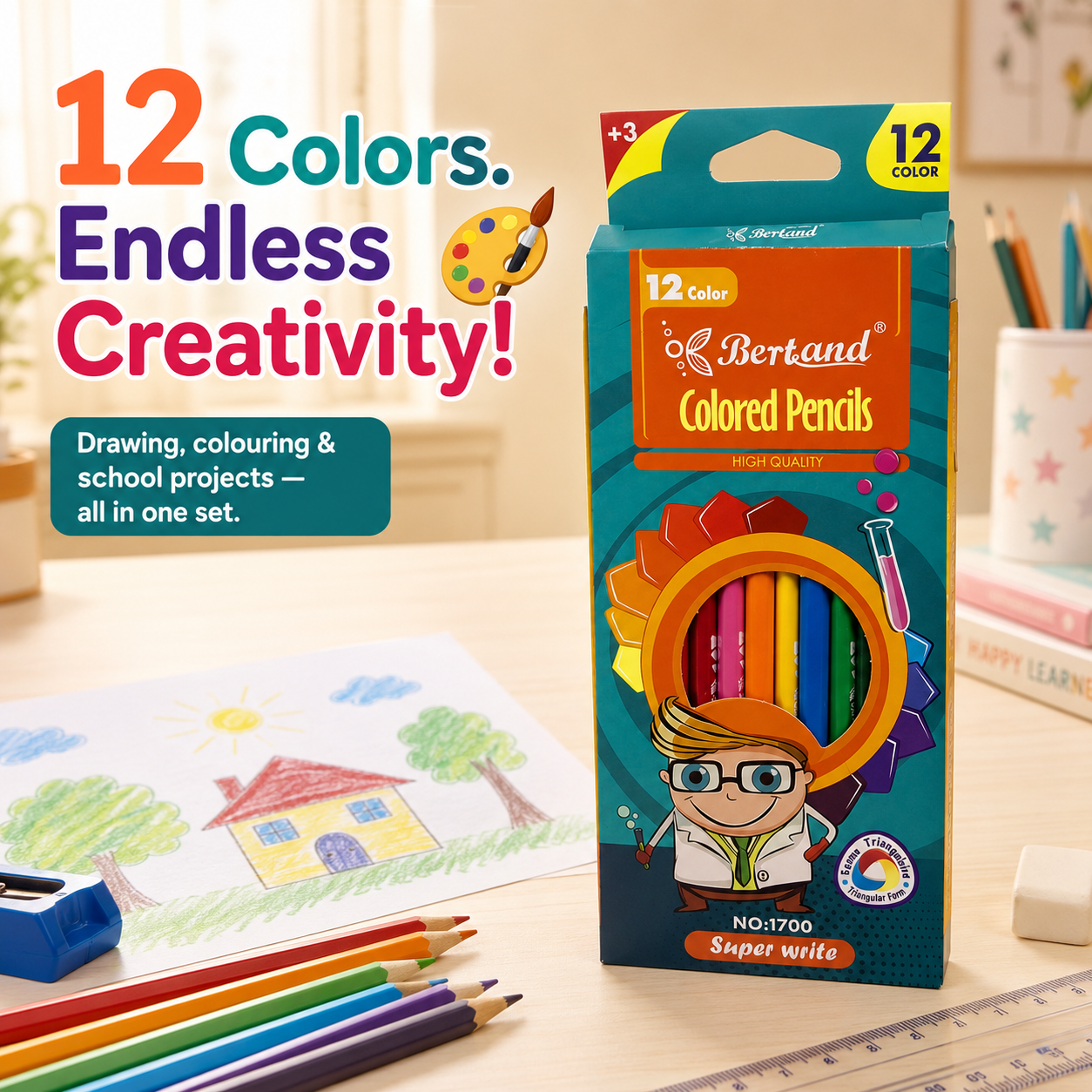 12-Color Pencils – Endless Creativity for Kids