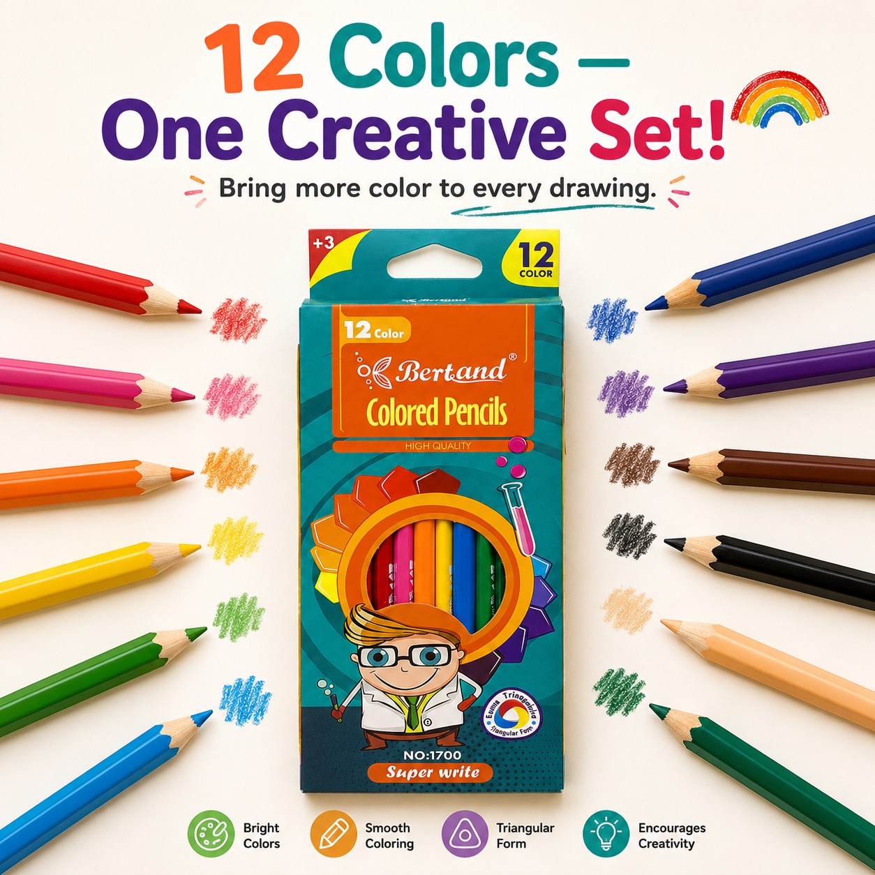 12-Color Pencils – Endless Creativity for Kids