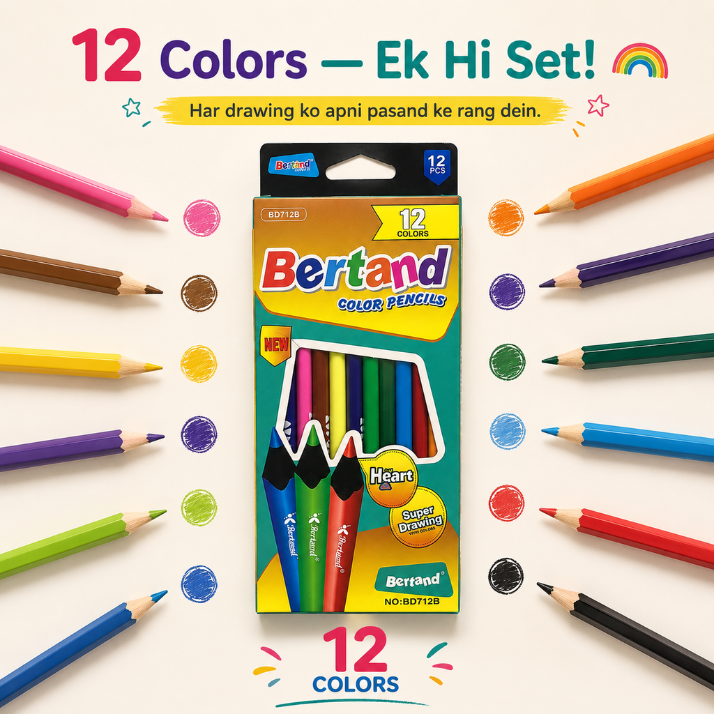 12 Colors. Endless Creativity! colour pencile