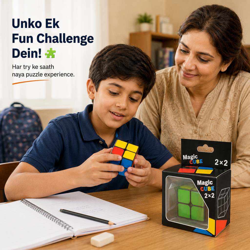 MAGIC CUBE 2×2 – Classic Mini Puzzle Cube for Kids & Adults