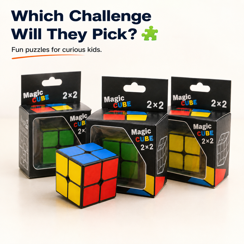 MAGIC CUBE 2×2 – Classic Mini Puzzle Cube for Kids & Adults