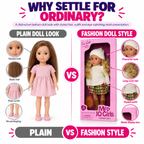 46cm Fashion Doll for Girls – Long Curly Hair, Stylish Outfit, Dress Up Pretend Play Toy & Birthday Gift