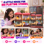 91 PCS Dream House Playset – Multi-Room Dollhouse with Furniture, Mini Figures & Pretend Play