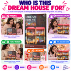 91 PCS Dream House Playset – Multi-Room Dollhouse with Furniture, Mini Figures & Pretend Play