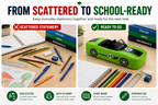 Multi-Purpose car Ten Box Stationery Case – Pencil & Pen Organizer for Kids, Students, School & Home Study