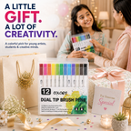 Dual tip brush marker 12 colour