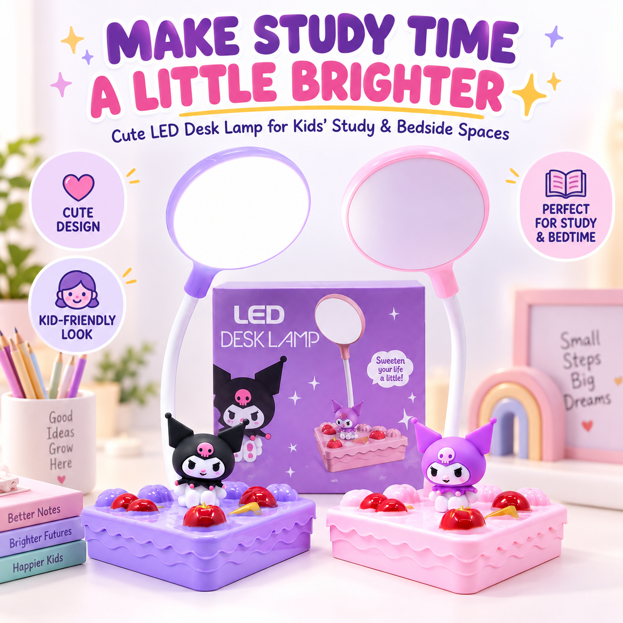 Krumi – Cute Adjustable LED Desk Lamp | Bright Reading Light for Homework, Study & Drawing | Perfect Kids Desk Light