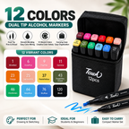 Double-Sided Touch Markers 12 Pcs –24-36-48 colours