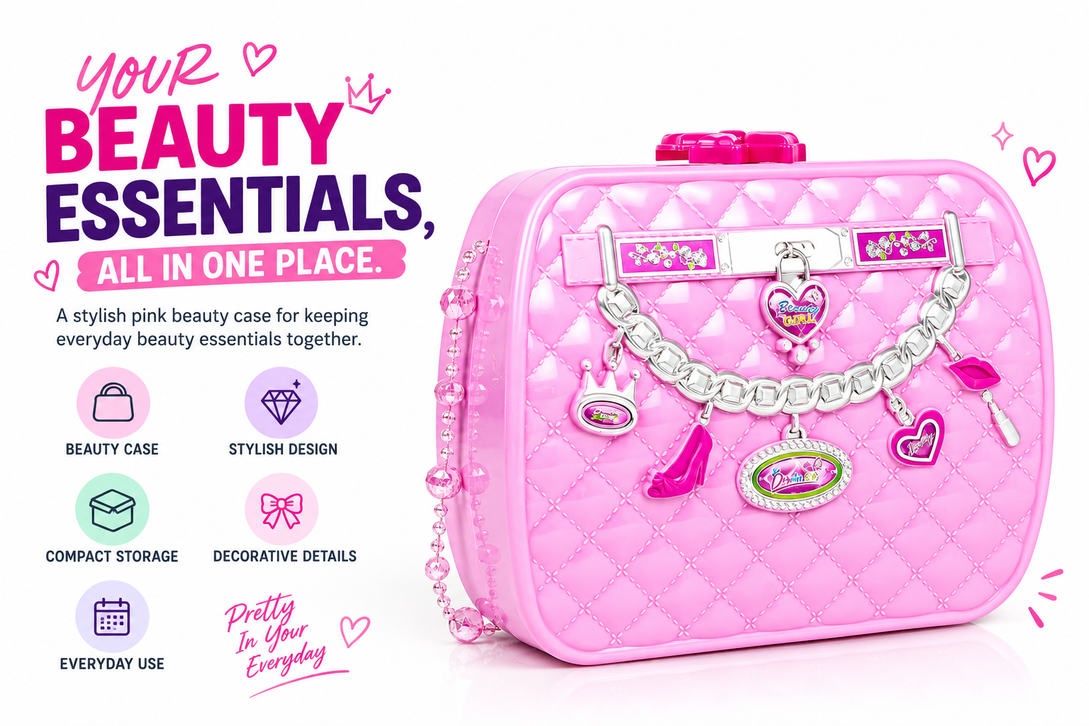 Kids Makeup Set for Girls – Beauty Kit with Mirror & Accessories