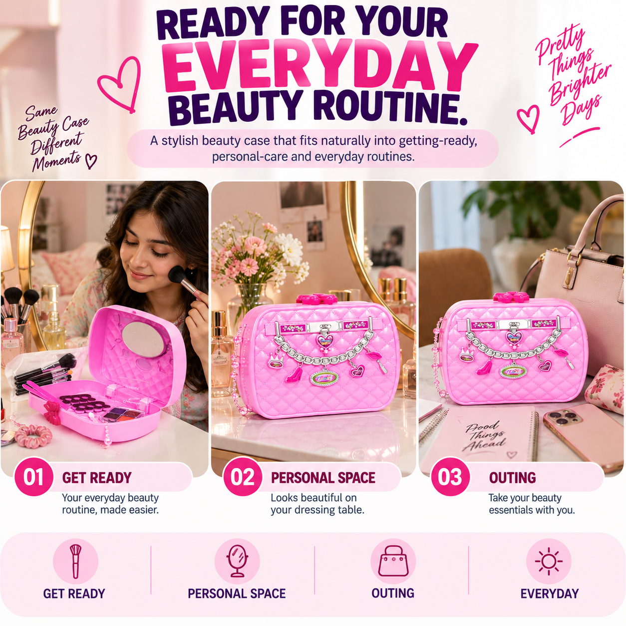 Kids Makeup Set for Girls – Beauty Kit with Mirror & Accessories
