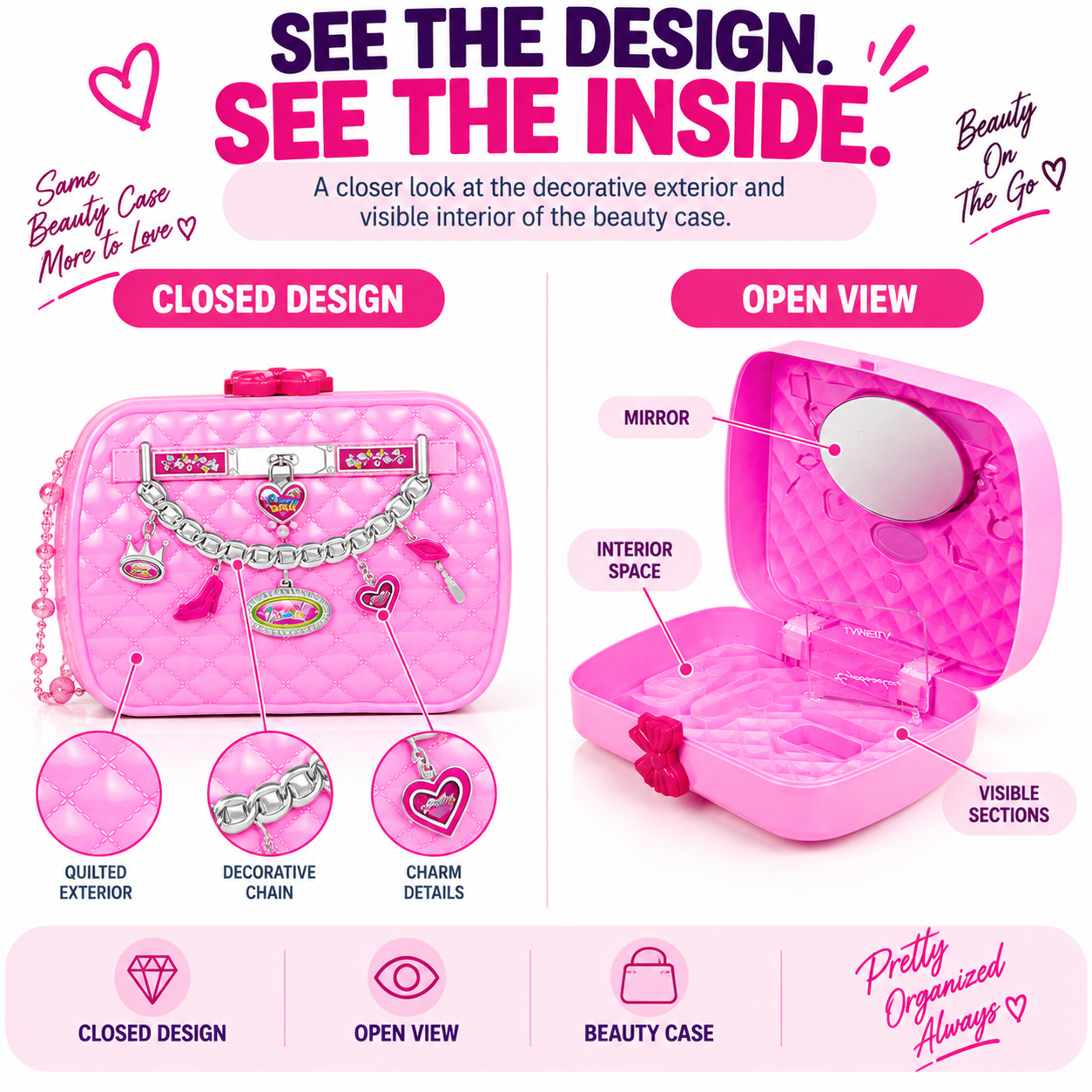 Kids Makeup Set for Girls – Beauty Kit with Mirror & Accessories