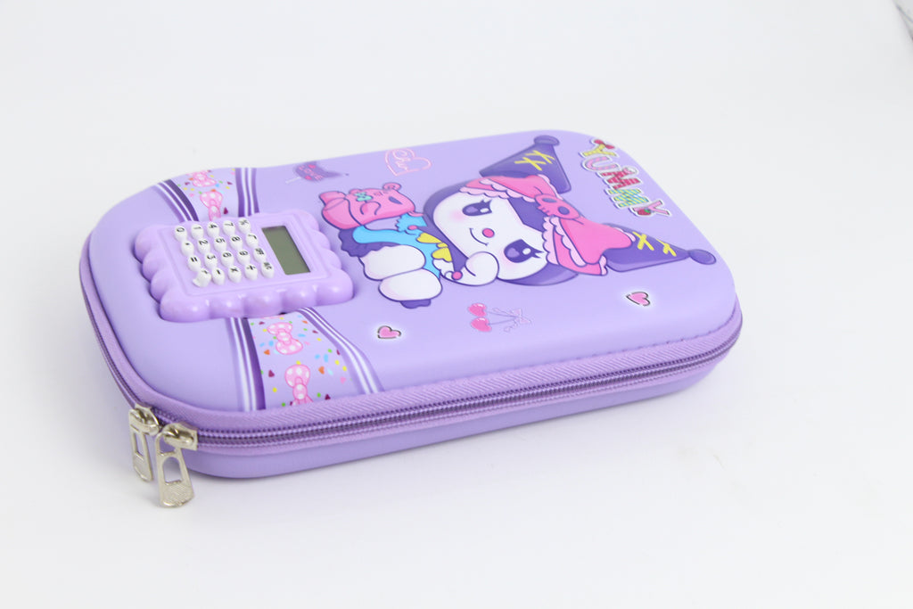 3D  Pencil Case with Calculator – Large Capacity EVA Stationery Organizer for Girls & School in all charactors
