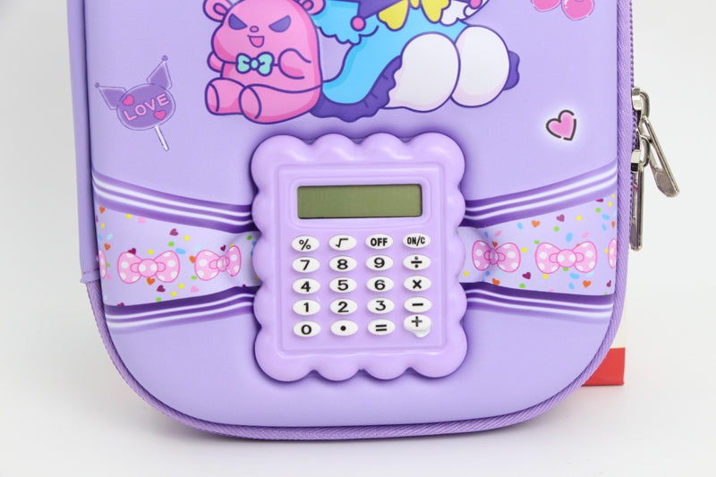 3D  Pencil Case with Calculator – Large Capacity EVA Stationery Organizer for Girls & School in all charactors