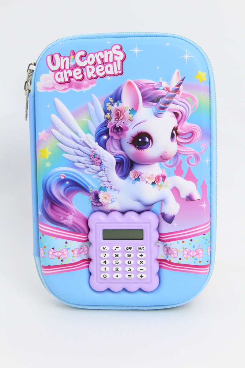 3D  Pencil Case with Calculator – Large Capacity EVA Stationery Organizer for Girls & School in all charactors