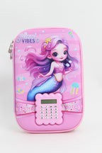 3D  Pencil Case with Calculator – Large Capacity EVA Stationery Organizer for Girls & School in all charactors