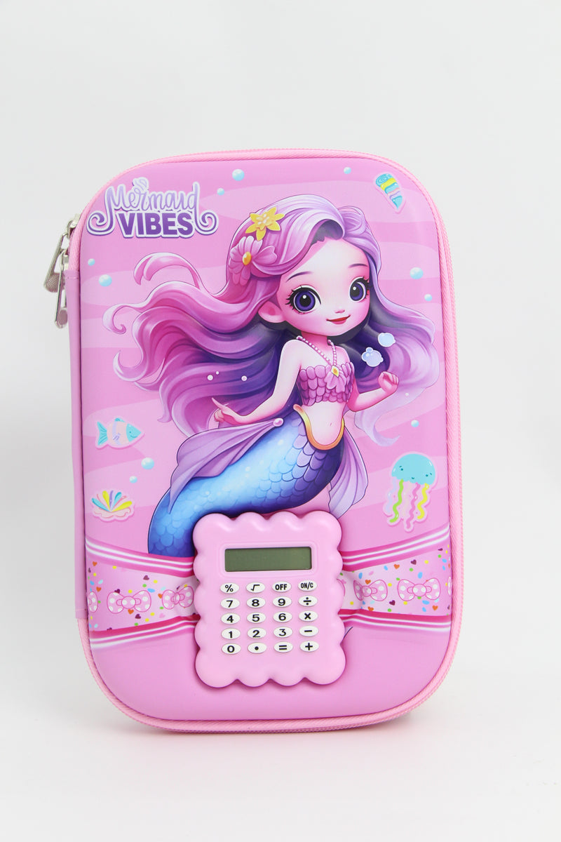 3D  Pencil Case with Calculator – Large Capacity EVA Stationery Organizer for Girls & School in all charactors