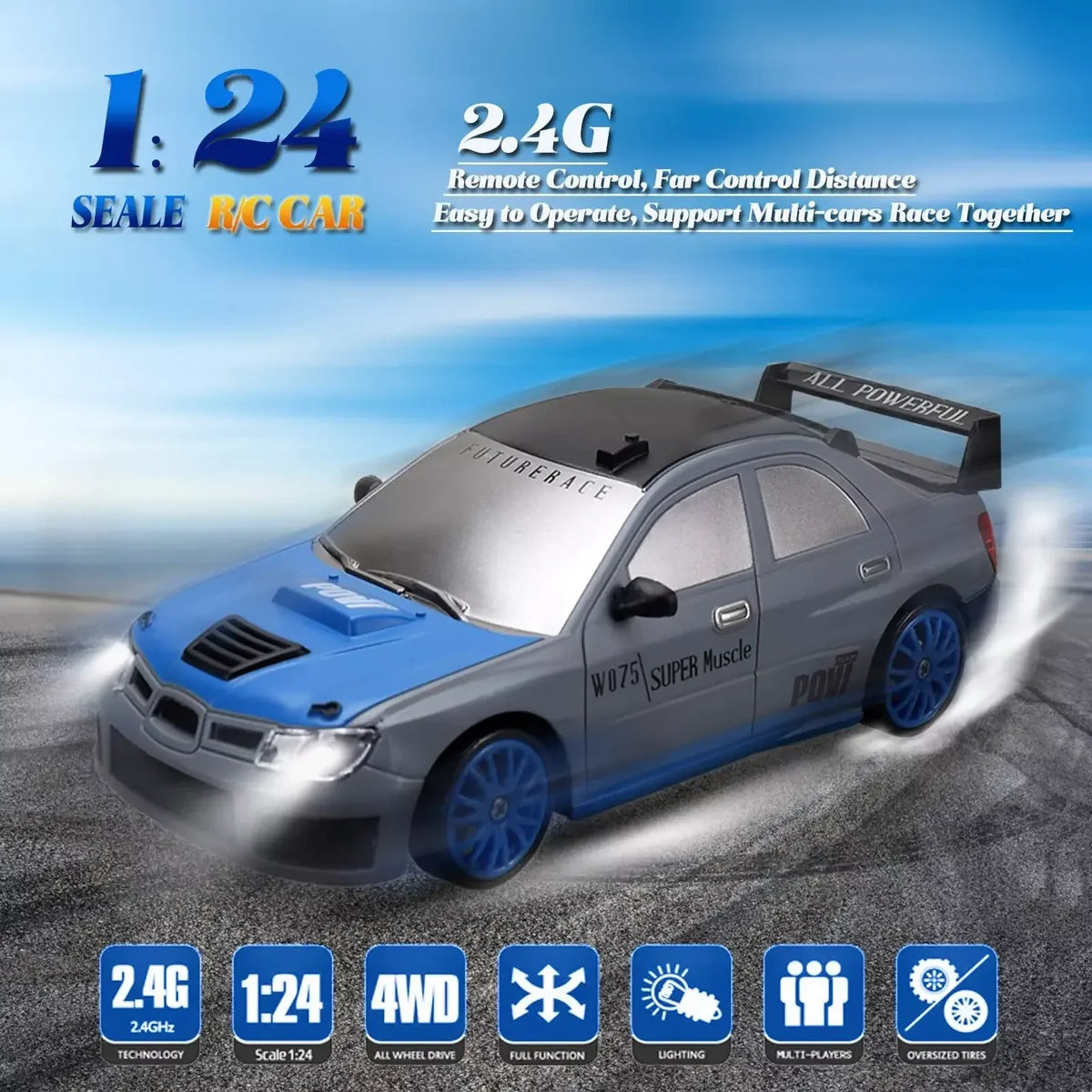 RC Drift Stunt Car for Kids – Fast Remote Control Car with 360° Spins, Drift Trick