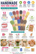 Handmade Paper Twine String Set – 12 Bright Colors for Scrapbooking, Gift Tags, Crafts & Party Decor