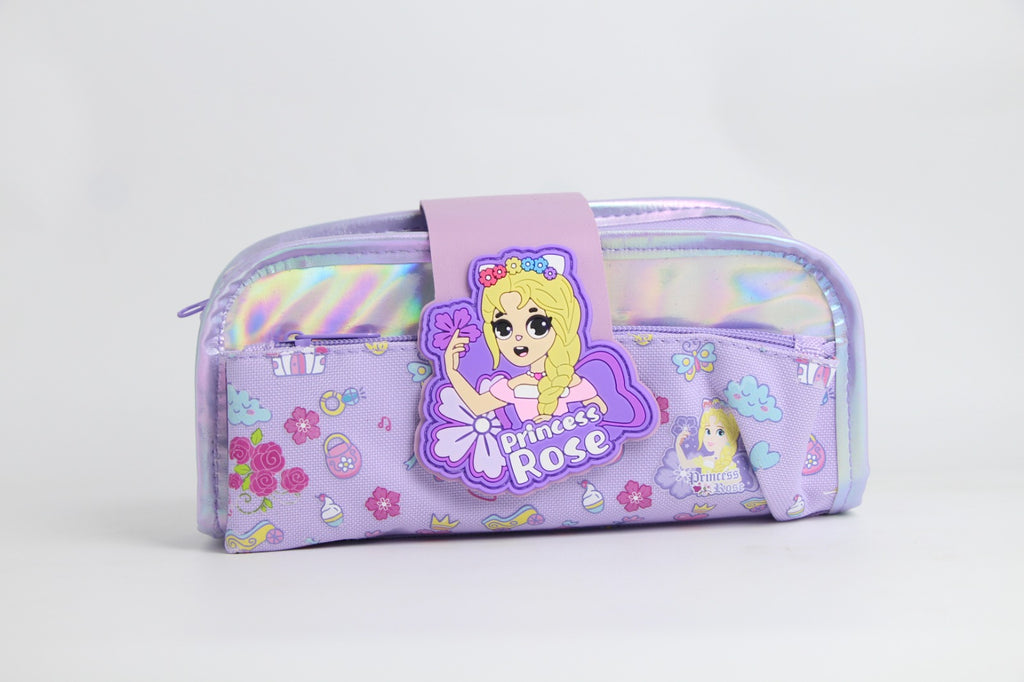 Princess Rose Double-Zip Pencil Case 🌸💜