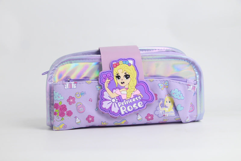 Princess Rose Double-Zip Pencil Case 🌸💜