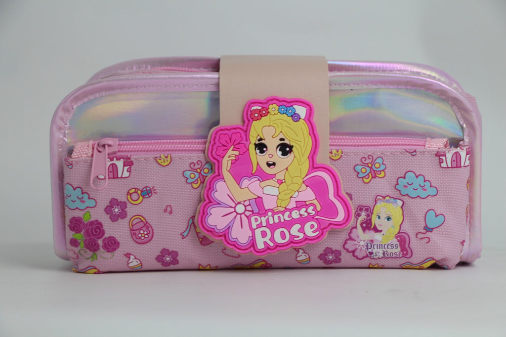 Princess Rose Double-Zip Pencil Case 🌸💜