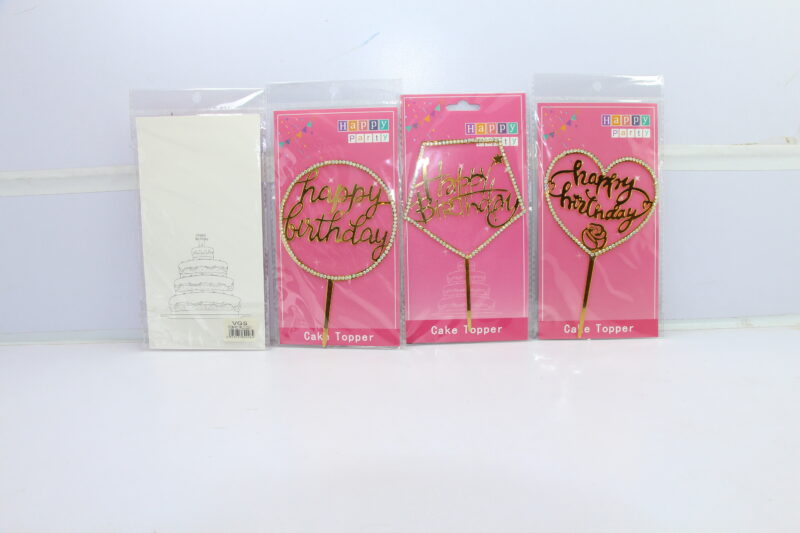 CAKE TOPPER HAPPY BIRTHDAY JEWEL 10PCS PACK