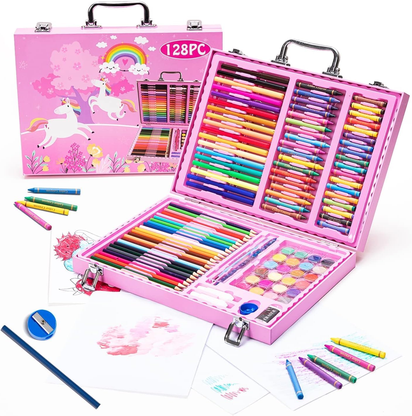 Ixora 128 pieces Art Set, Portable Drawing Painting Art Supplies,