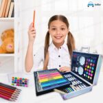 145 Pieces Drawing Kit with Colour Pencils, Oil Pastels, Paint Brushes, Unicorn Theme Art Set