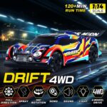 KYAMRC YL-66 1/14 2.4G 4WD RC Car Lateral Drift Spray LED Light 360Rotation Stunt Vehicles Models Remote Control Toys
