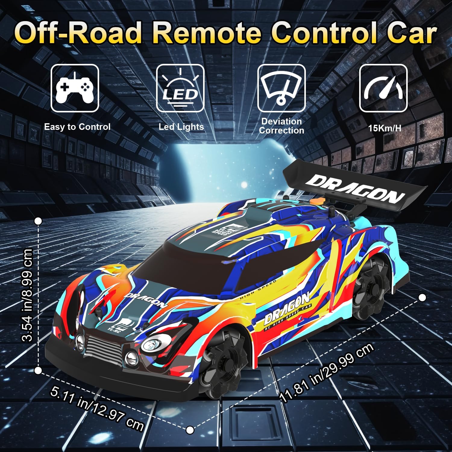 KYAMRC YL-66 1/14 2.4G 4WD RC Car Lateral Drift Spray LED Light 360Rotation Stunt Vehicles Models Remote Control Toys - Image 8
