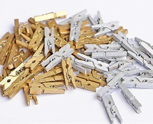 Wood Clothespins Mini Colored Natural Wooden Clips - Image 3