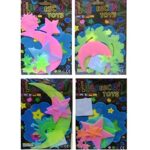 Glow in The Dark Radium Wall Stickers Moon & Stars Shaped Fluorescent Night Stickers for Wall Ceiling