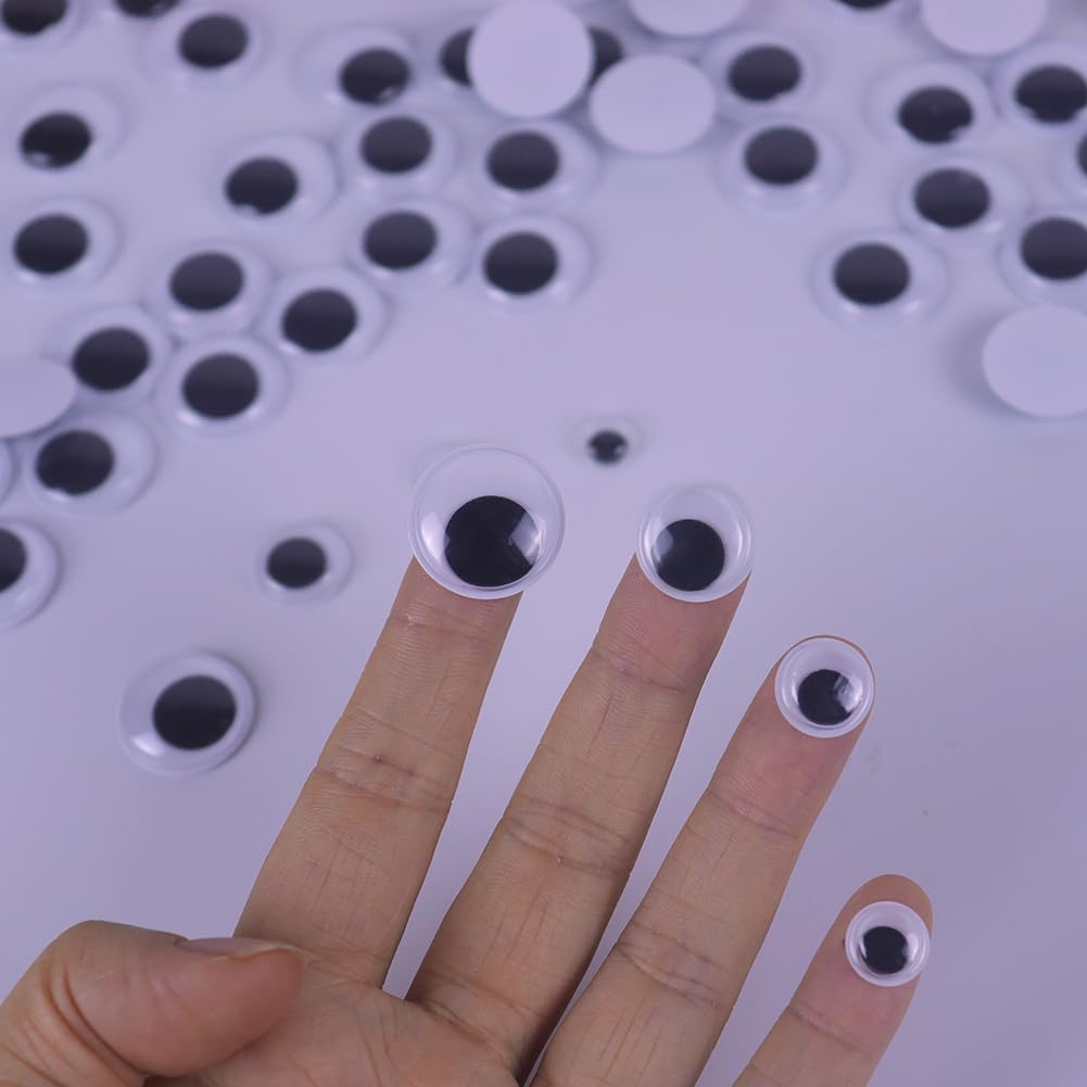 Small Googly Wiggle Eyes 0.47inch Self-Adhesive Black White - Image 4
