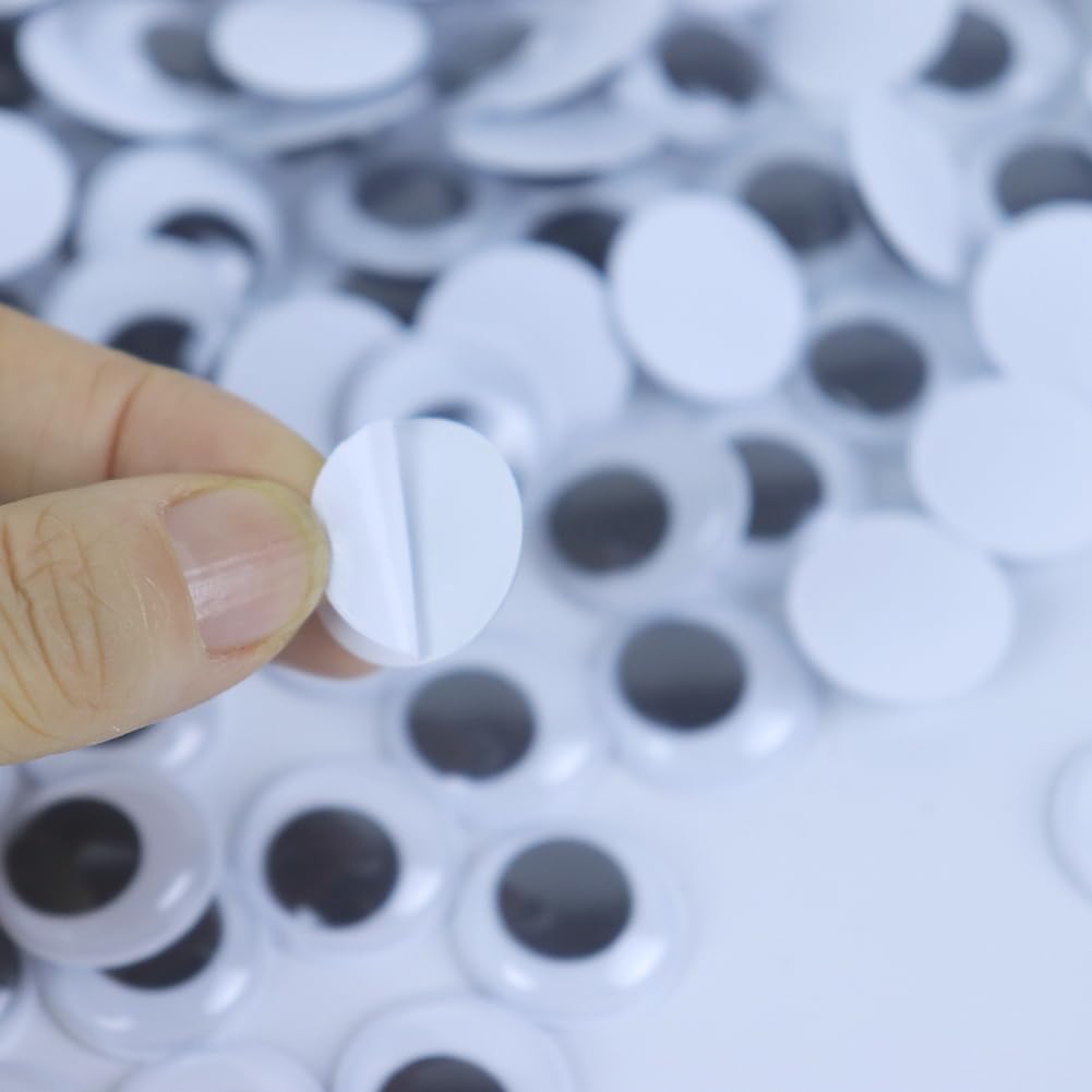 Small Googly Wiggle Eyes 0.47inch Self-Adhesive Black White - Image 3