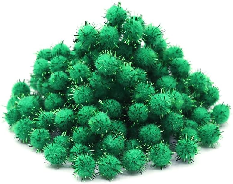 Assorted Pompoms Multicolor Arts and Crafts Fuzzy Sparkle Pom Poms Glitter Balls Diameter 1 cm for DIY - Image 5