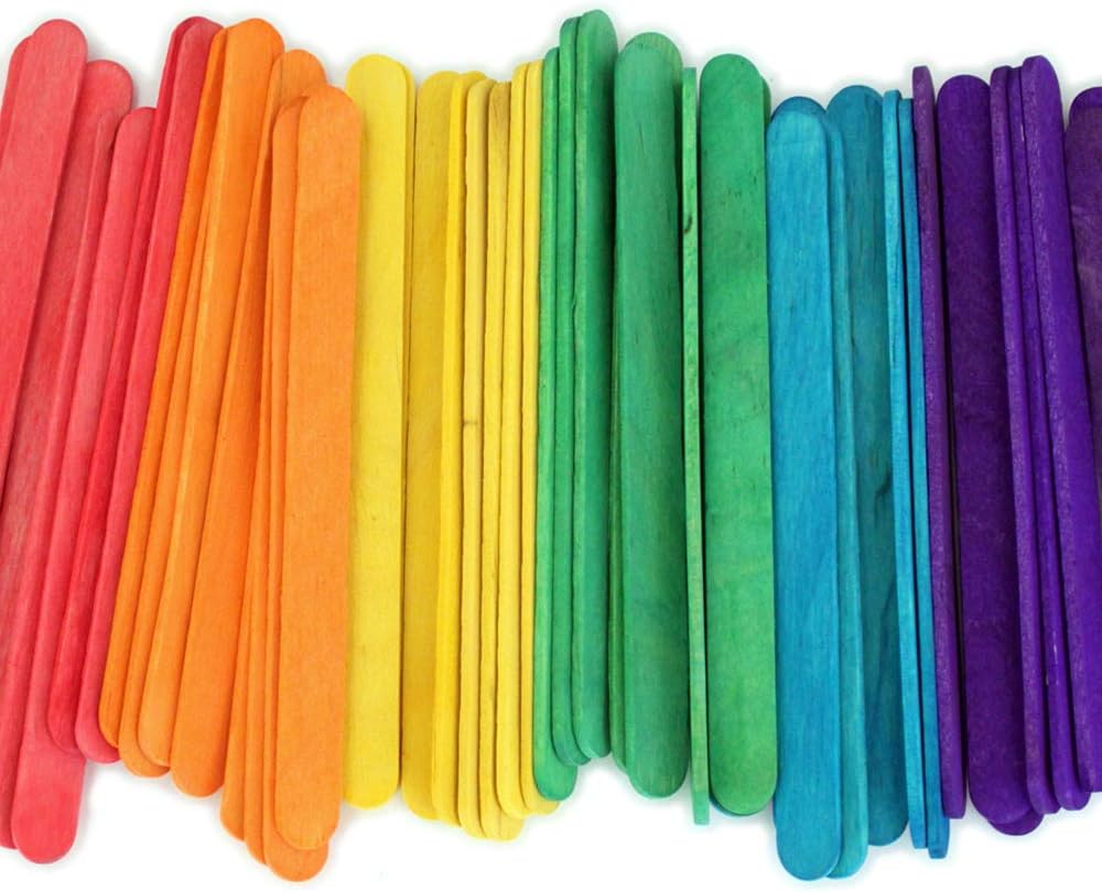 54 Pcs Ice Cream Sticks for DIY Crafts —8 Inch Natural Wooden Craft Sticks | Lollipop Sticks for Kids Art Projects, School Crafts & Creative Play