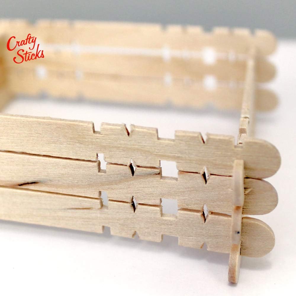 50 Notched Wood Craft Sticks 4.5 Inch – Wooden Hobby Sticks for Crafts, STEM & DIY Projects - Image 2