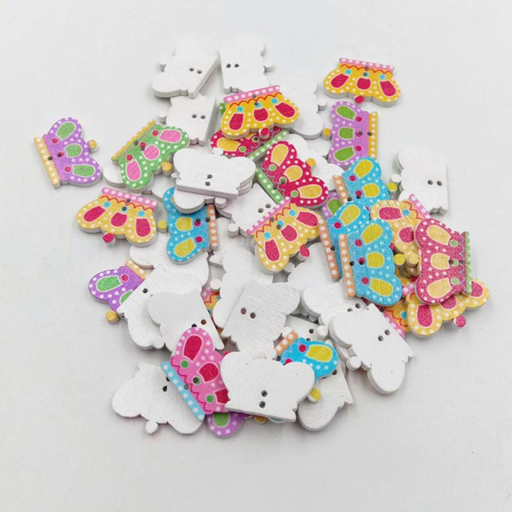 Wooden Crown Buttons Cute Baby Cloth Sewing Buttons for Baby Shower DIY Crafting Scrapbook Decoration