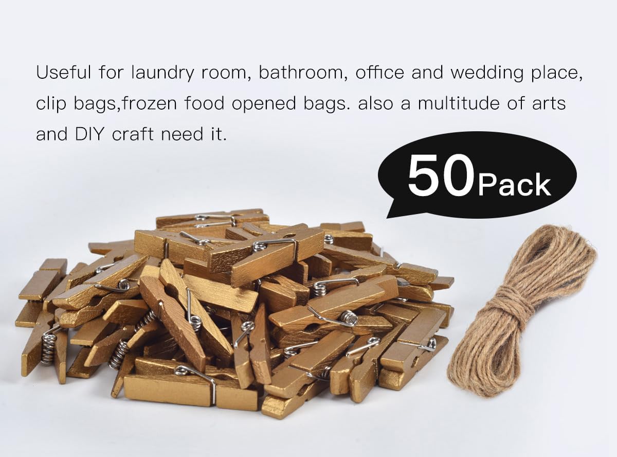 Wood Clothespins Mini Colored Natural Wooden Clips - Image 5