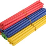 60 Pcs Rhythm Sticks for Kids Bulk, Wood Music Lummi Sticks, 6 Colors