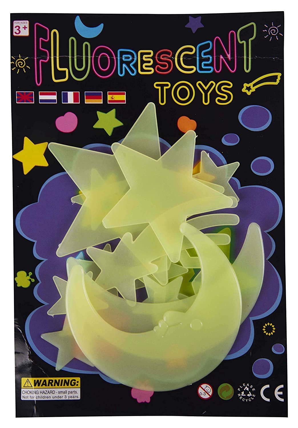 Glow in The Dark Radium Wall Stickers Moon & Stars Shaped Fluorescent Night Stickers for Wall Ceiling - Image 5