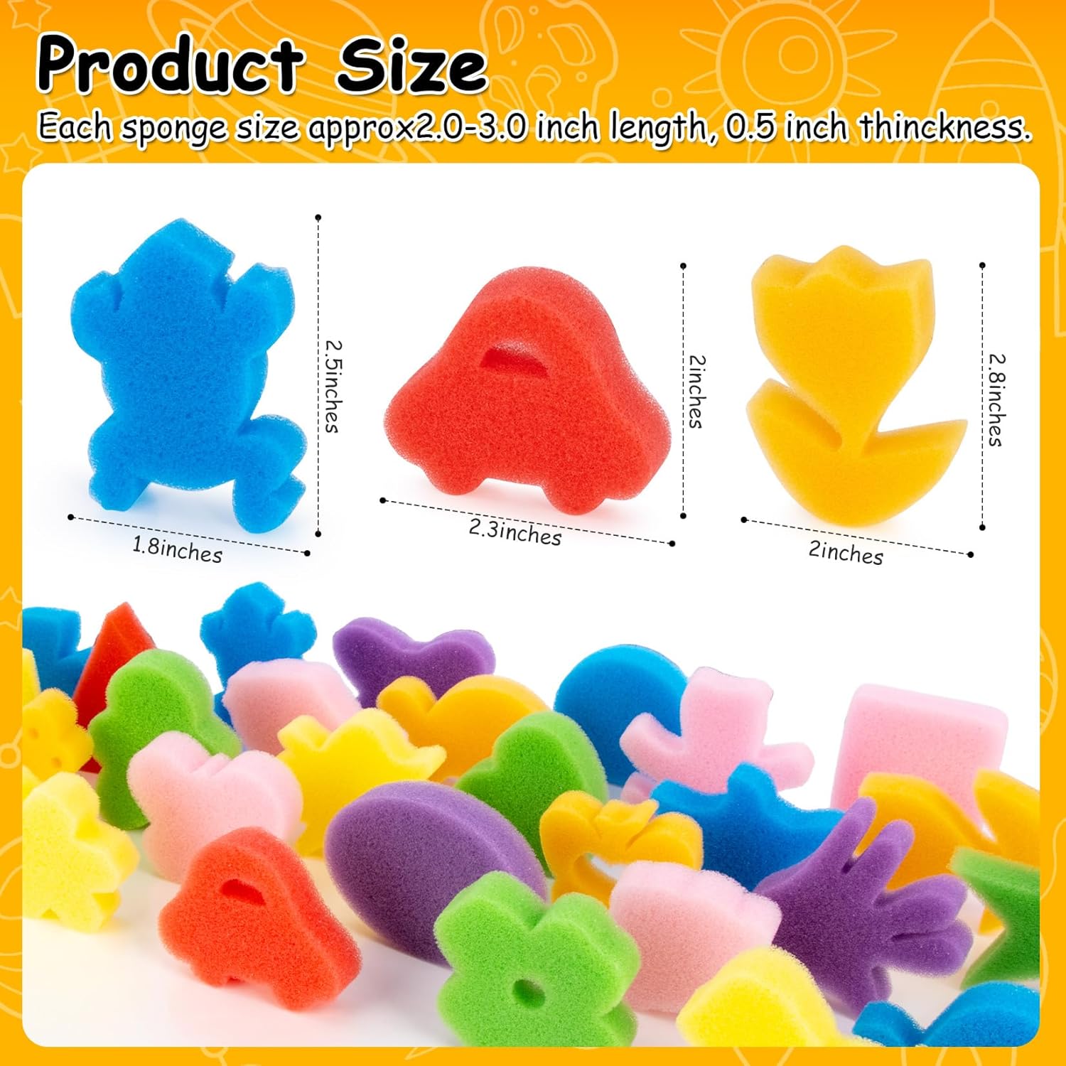 ponge Painting Shapes - Assorted Pattern Early Learning Sponge,Colorful DIY Painting - Image 5