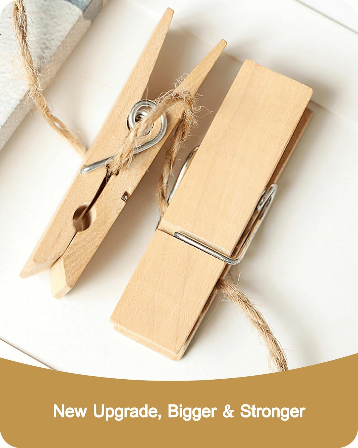 clothes Pins, Sturdy and Heavy Duty Natural Wood Clips Wooden Clothespins for Hanging Clothes - Image 6