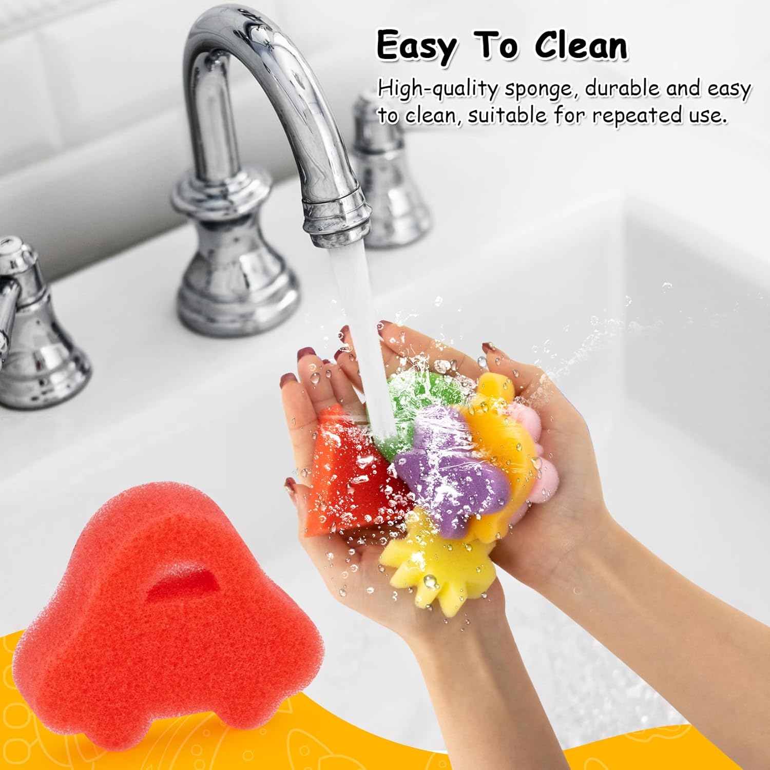 ponge Painting Shapes - Assorted Pattern Early Learning Sponge,Colorful DIY Painting - Image 3